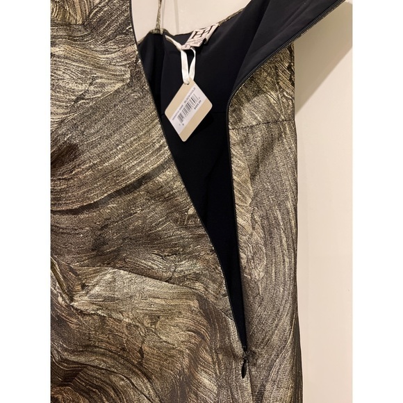 Nwt HAUTE HIPPIE METALLIC SIDEZIP STRAPLESS DRESS - SIZE S - Picture 4 of 5